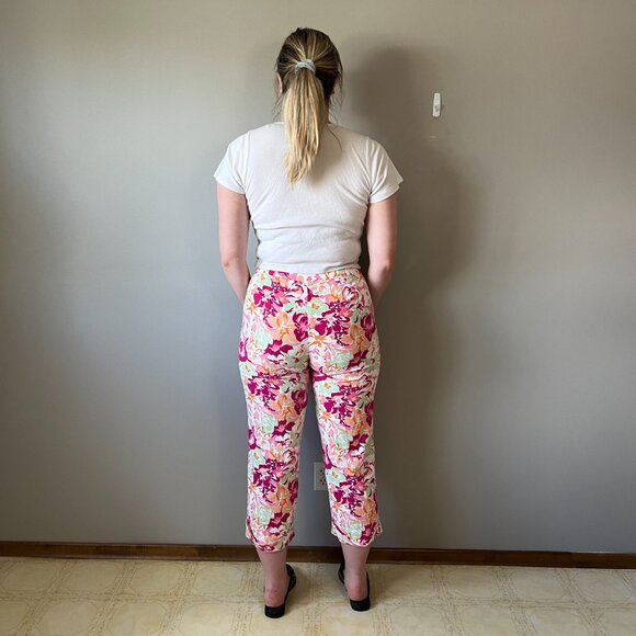 Liz Claiborne studio floral linen capri pants - Picture 4 of 11
